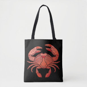 Bolso De Tela Cangrejo del estilo de Zentangle