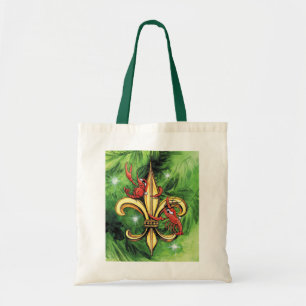 Bolso De Tela Cangrejos y flor de lis del navidad