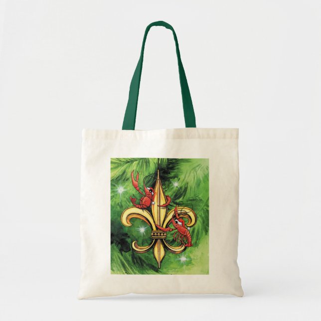 Bolso De Tela Cangrejos y flor de lis del navidad (Frente)