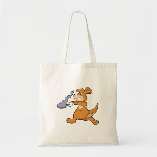 Bolso De Tela Canguro como cocinero con sartén (Frente)