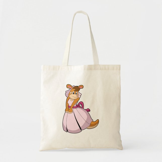 Bolso De Tela Canguro como novia con vestido Boda (Frente)