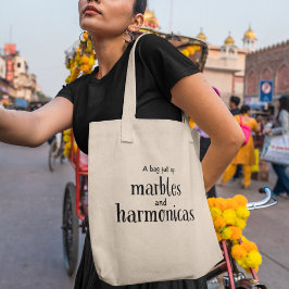 Bolso De Tela Canicas y armónicas Regalo original para amantes d