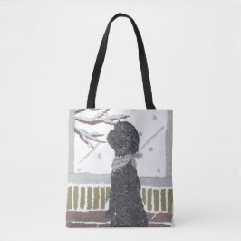 Bolso De Tela Caniche negro, perro