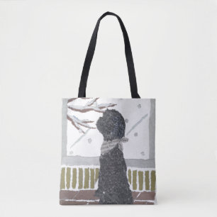 Bolso De Tela Caniche negro, perro