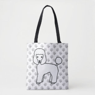 Bolso De Tela Caniche Toy Blanco Perro De Dibujos Animados Lindo