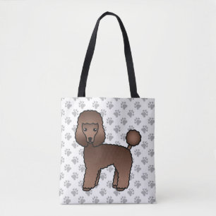 Bolso De Tela Caniche Toy Marrón Lindo Perro Dibujo Animado