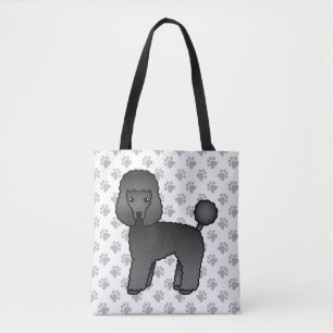 Bolso De Tela Caniche Toy Negro Perro De Dibujos Animados Lindo