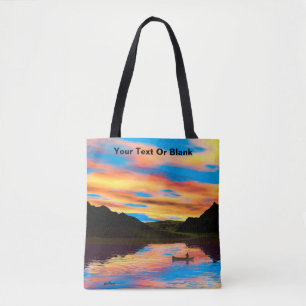 Bolso De Tela Canoas En El Lago Sunset