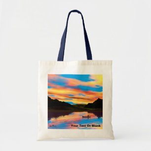 Bolso De Tela Canoas En El Lago Sunset