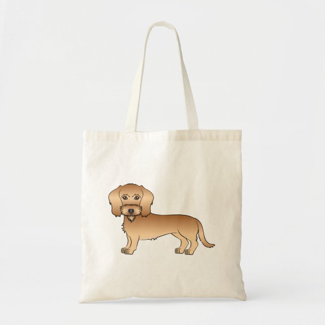 Bolso De Tela Cañón de ruedas Haired Dachshund Perro de caricatu (Frente)