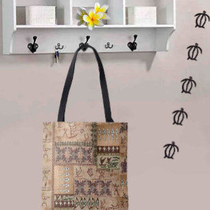 Bolso De Tela Cañón de vela hawaiana y Tote petroglifo de Tapa