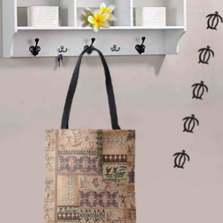 Bolso De Tela Cañón de vela hawaiana y Tote petroglifo de Tapa