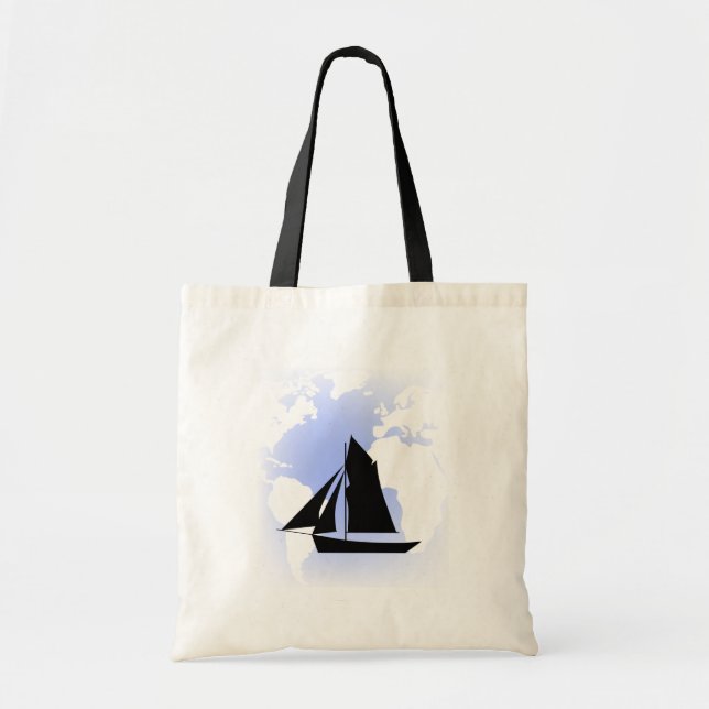 Bolso De Tela Cañón de velero mundial Tote Bag (Frente)