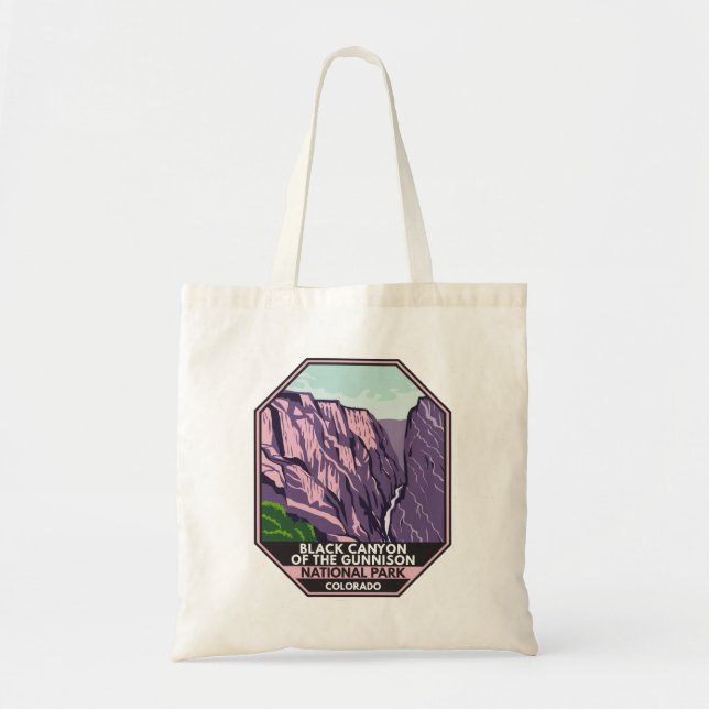 Bolso De Tela Cañón Negro De La Vendimia Del Parque Nacional Gun (Frente)