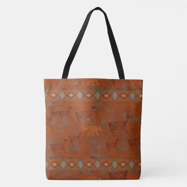 Bolso De Tela Cañones del Suroeste Petroglifos (Anverso)