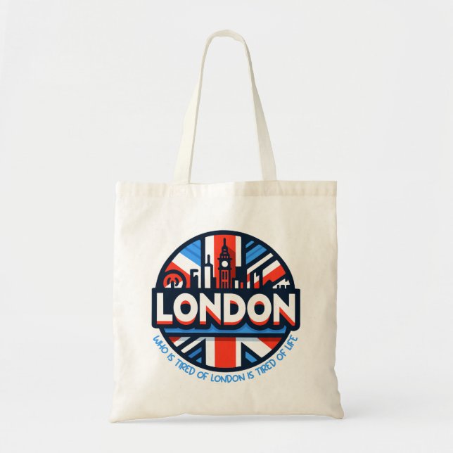 Bolso De Tela Cansado de Londres (Frente)