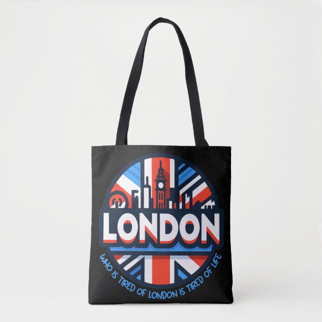 Bolso De Tela Cansado de Londres (Anverso)