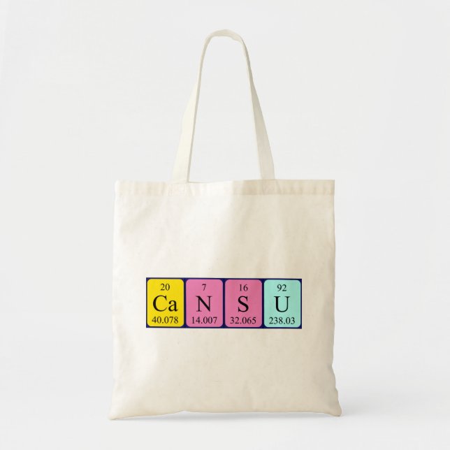 Bolso De Tela Cansu nombre de tabla periódica tote bag (Frente)