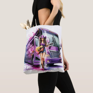 Bolso De Tela Cantante de Cowgirl con Personalizado de guitarra 