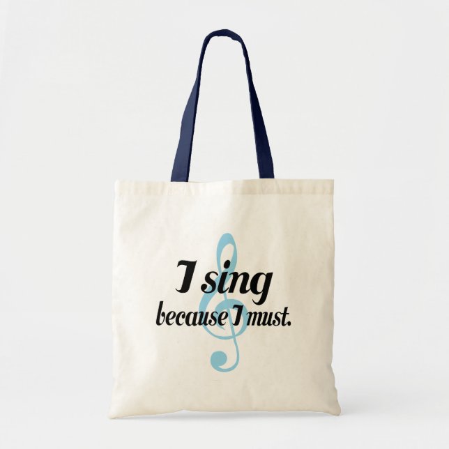 Bolso De Tela Canto porque debo regalo de la música (Frente)