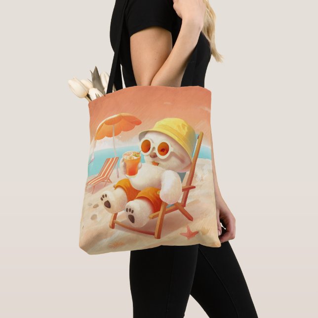Bolso De Tela Canto sonriente - Modo playa activado (Detalle)