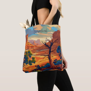 Bolso De Tela Canyonlands Utah Vintage Art Travel Ilustracion