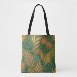 Bolso De Tela Caos botánico - Hoja tropical sin foco