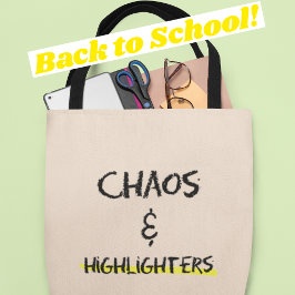 Bolso De Tela Caos y resaltador Regalo divertido para maestros
