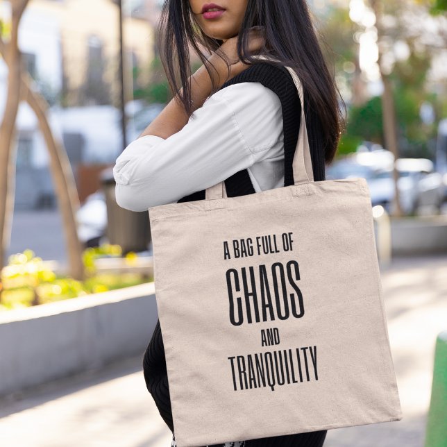 Bolso De Tela Caos y Tranquilidad Personal Raro (Express your unique personality with this captivating tote!)