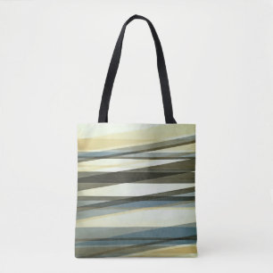 Bolso De Tela Capas Semitransparentes en Marrón Arenoso y Azul