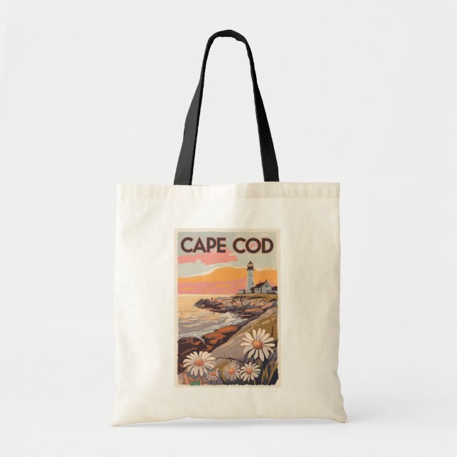 Bolso De Tela Cape Cod Massachusetts Arte de Viaje Pictórico Ret (Frente)
