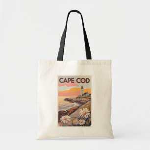 Bolso De Tela Cape Cod Massachusetts Painterly Travel Art Retro