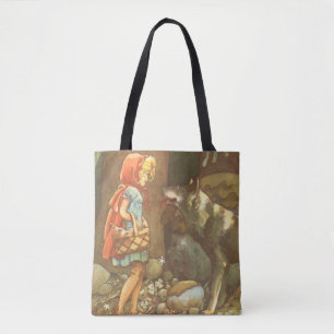 Bolso De Tela Caperucita Roja, Cuento de Hadas Antiguo