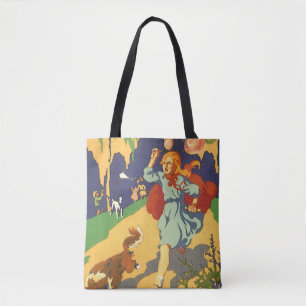 Bolso De Tela Caperucita Roja Vintage, Perro y Globos