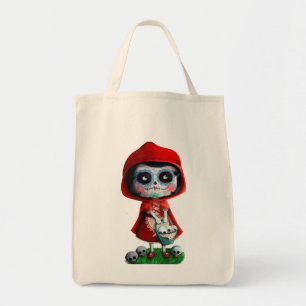 Bolso De Tela Caperucita Rojo de Dia de los Muertos