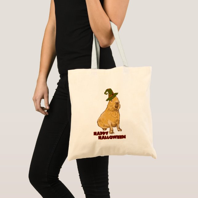 Bolso De Tela Capibara Divertida - Roedor de Halloween (Anverso (producto))
