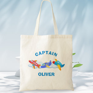 Bolso De Tela Capitán de Avión Lindo Personalizado