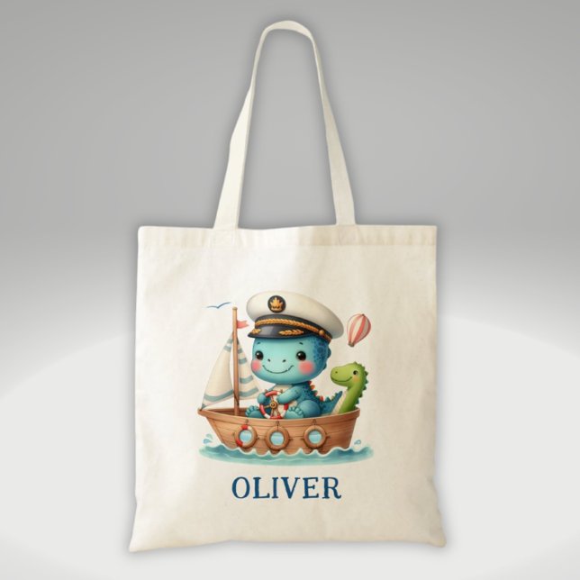 Bolso De Tela Capitán de bote de Dinosaurio Cute Trex (Subido por el creador)