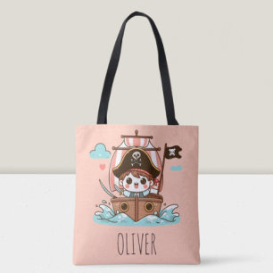 Bolso De Tela Capitán de marinero pirata, chico y barco