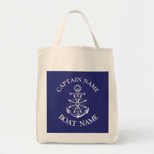 Bolso De Tela capitán del personalizado nombre nave marinero tr