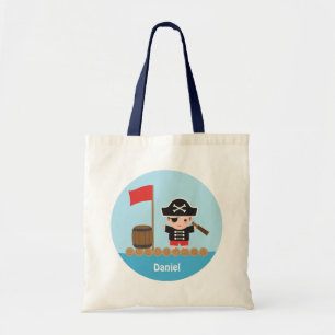 Bolso De Tela Capitán Pirata Oceánico Cute Balsa Para Niños