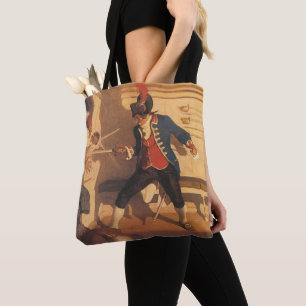 Bolso De Tela Capitán pirata vintage, lucha de espadas por NC Wy