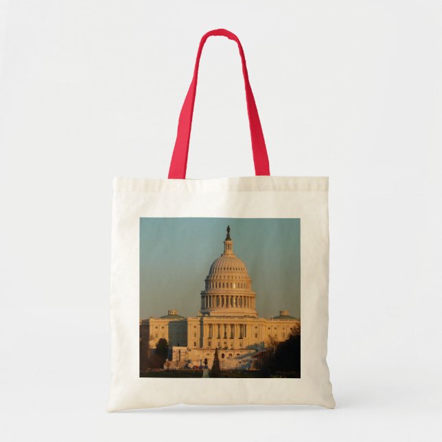 Bolso De Tela Capitolio de los Navidades Washington DC Holiday (Frente)
