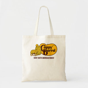 Bolso De Tela Cappy Barrel; logo de la tienda de campaña capybar
