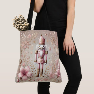 Bolso De Tela Caprichoso Cascanueces Pastel Rosa y Dorado Elegan