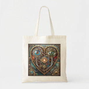 Bolso De Tela Caprichoso Corazón Steampunk Te Veo Te Amo