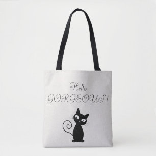 Bolso De Tela Caprichoso Gato Negro Mágico Brillante-Hola Hermos