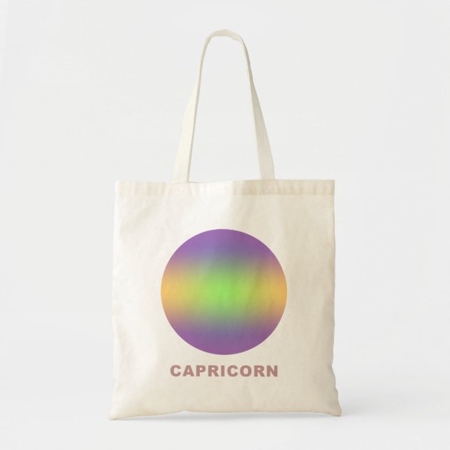 Bolso De Tela Capricornio Rótulo Zodiaco Gradiente estilo (Frente)