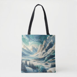 Bolso De Tela Capturar escena Art Winter y cristales de nieve y 