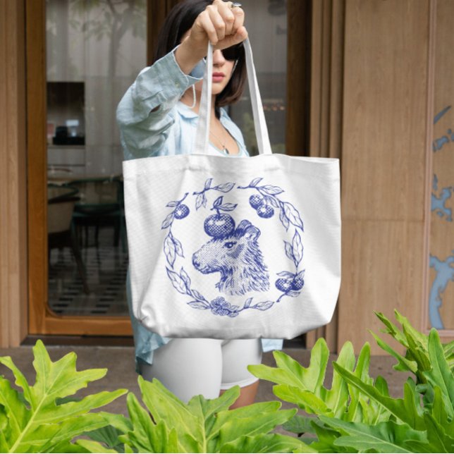 Bolso De Tela Capybara Animal Con Manzanas (Subido por el creador)